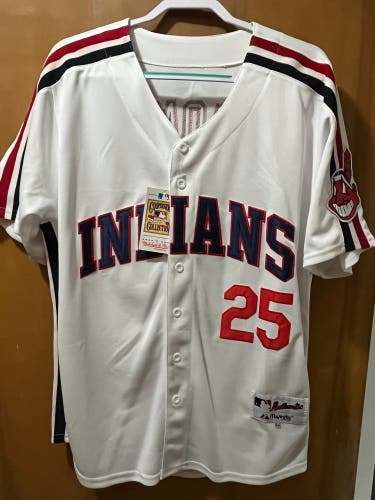 Throwback Jim Thome Cleveland Indians #25 Size 44 Baseball Jersey New With Tag