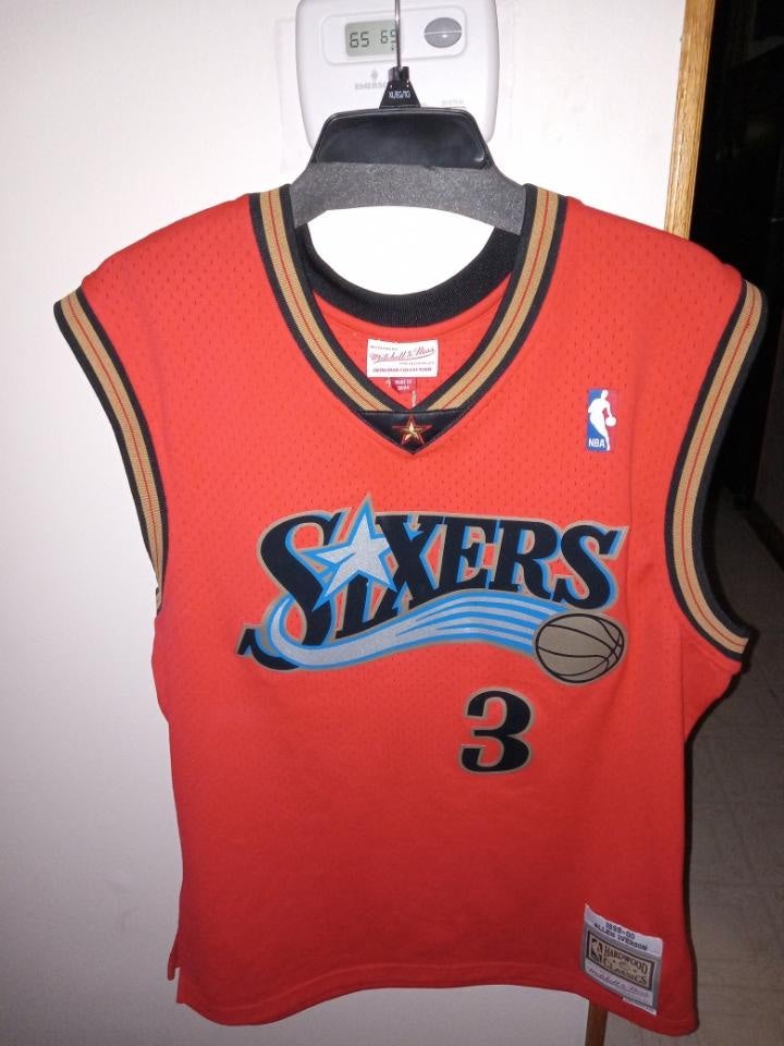 Allen Iverson 76ers Basketball Jersey Red Men's New Adult Large Mitchell &  Ness Jersey