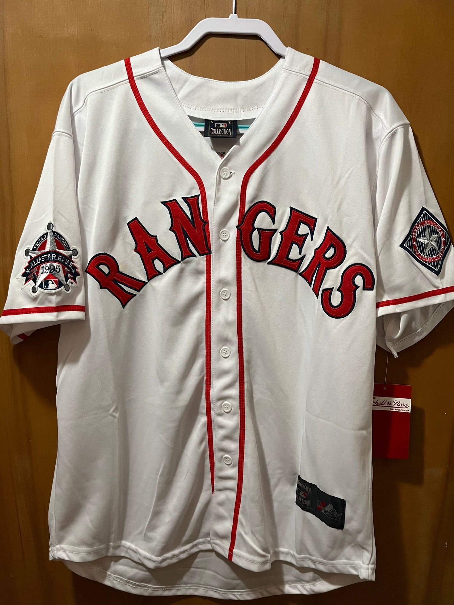 Texas Rangers 1993 Cooperstown Throwback Men's Home White Jersey w/  Patch