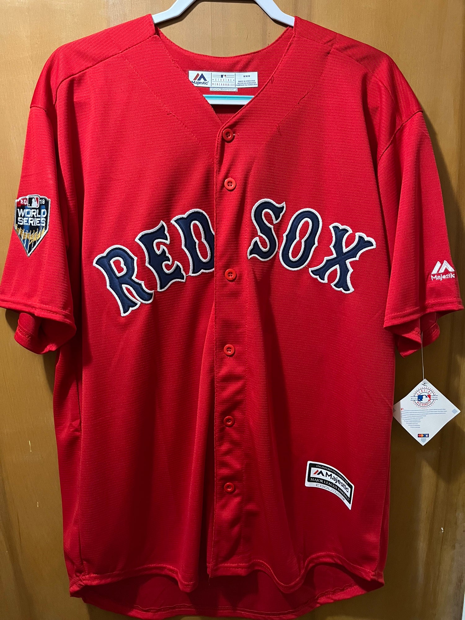 Mookie Betts #50 Boston Red Sox 2018 World Series Cool Base Jersey Size  Medium New With Tag