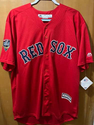 Mookie Betts #50 Boston Red Sox 2018 World Series Cool Base Jersey Size Medium New With Tag