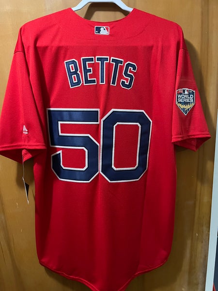 Mookie Betts #50 Boston Red Sox 2018 World Series Cool Base Jersey