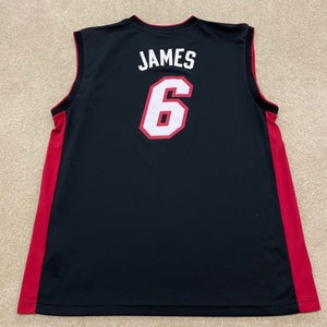 LeBron James Miami Heat Jersey Men XL Adult adidas Black NBA Basketball 6 Retro