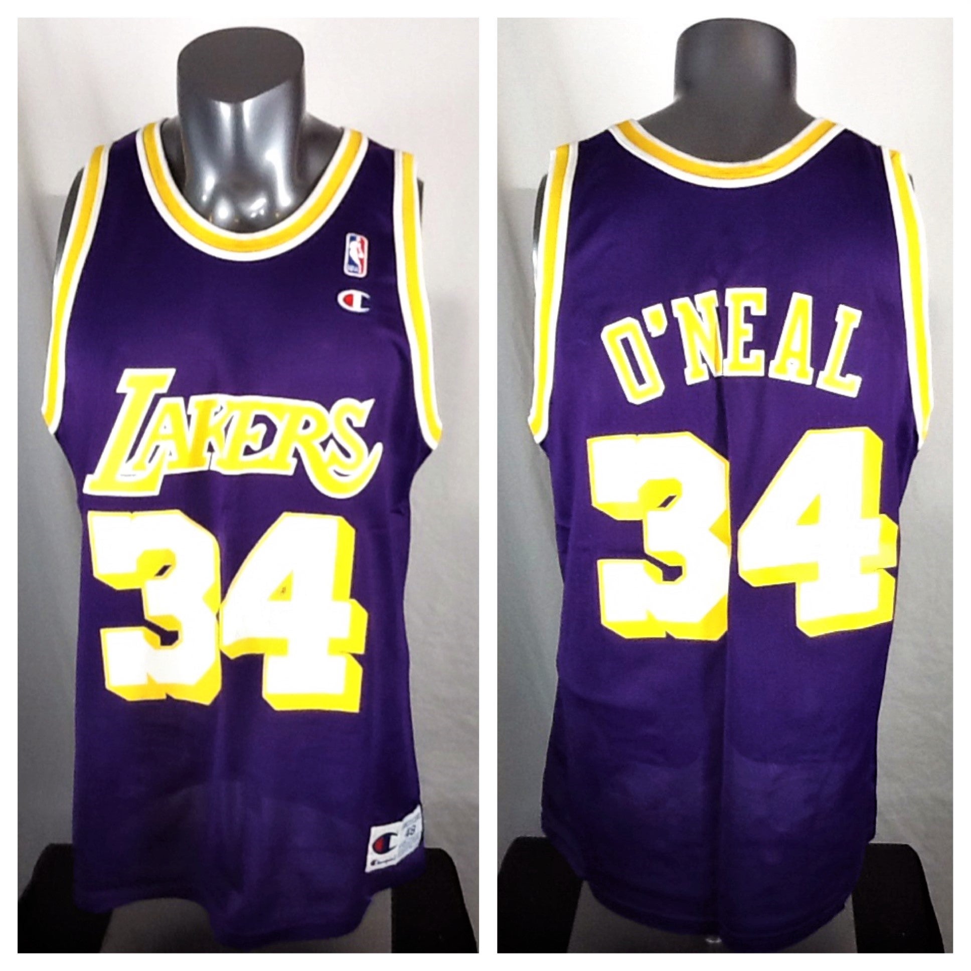 LA LAKERS VINTAGE SHAQUILLE O'Neal 34 CHAMPION BASKETBALL SHIRT JERSEY  RETRO sXL