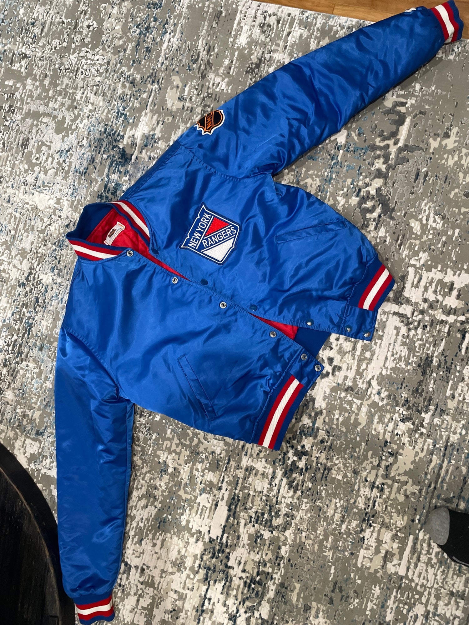 Official 1980s Vintage NY Rangers Starter Bomber