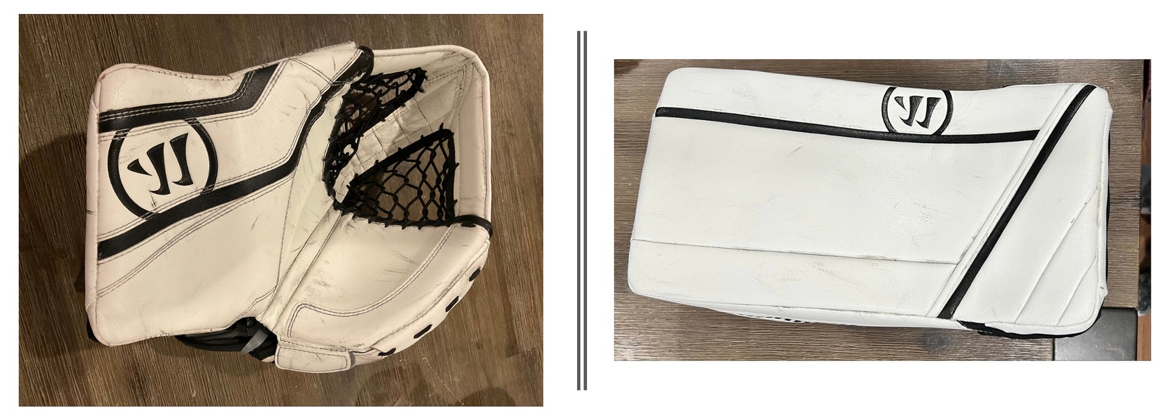 Senior Pro White Warrior G2 Glove and Senior White Pro R/GT Blocker