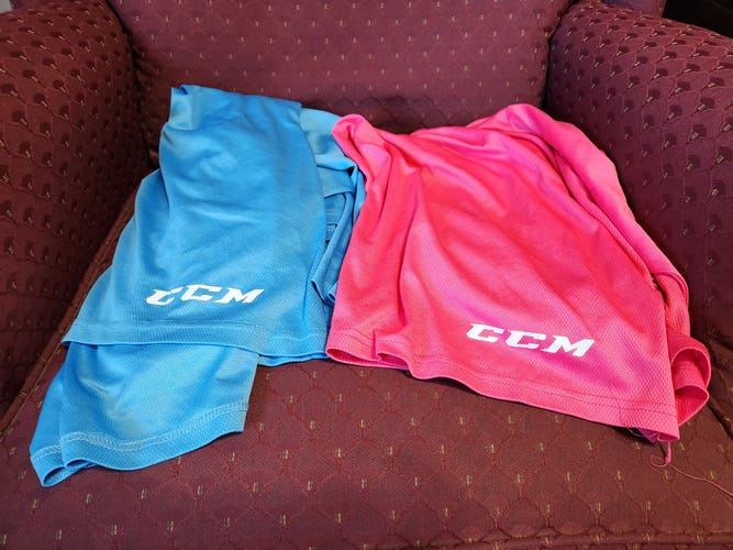 2 CCM sr. goalie cut practice jerseys