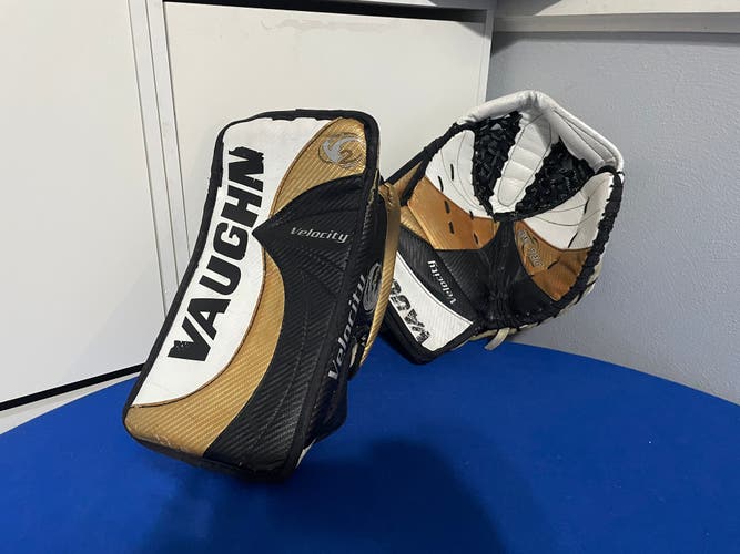 Vaughn Velocity V2 custom made intermediate glove and blocker
