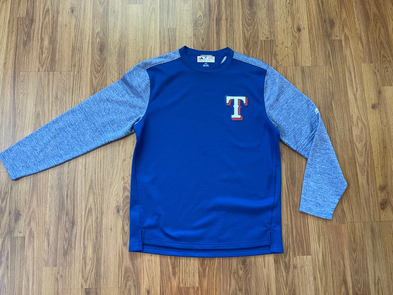 Texas Rangers MLB BASEBALL TEAM ISSUED Majestic ThermaBase Sz Medium  Sweatshirt!