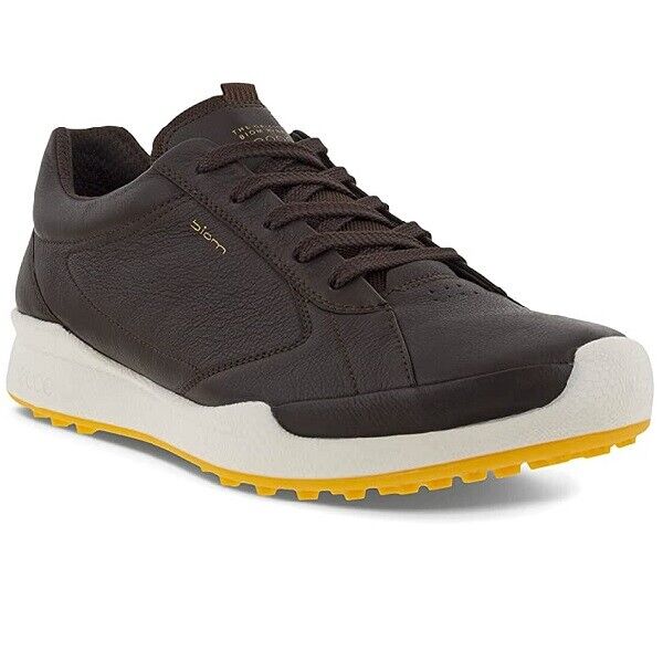 Ecco Men's Biom Hybrid Spikeless Leather Golf Shoes - MOCHA BROWN