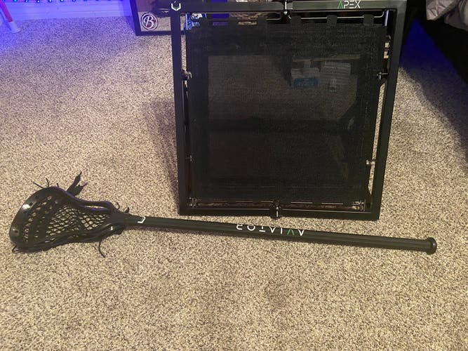 LVL Aviator Travel Lacrosse Stick + LVL Apex Rebounder Set