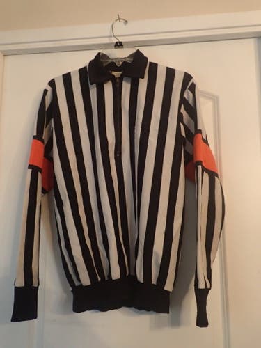 Vintage BOG OFFICIALS' SUPPLY STRIPED REFEREE SHIRT Long Sleeve LARGE
