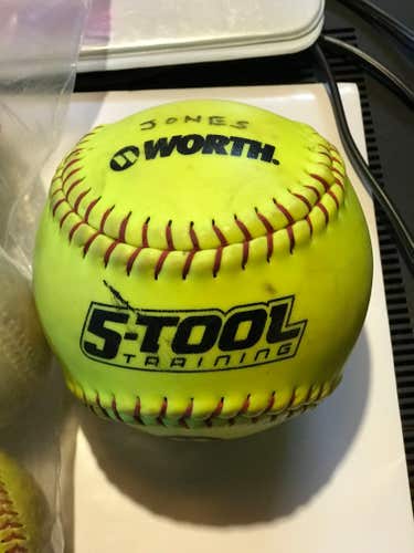 14" 5-Tool Softball for Pitcher Training - Brand Worth Model WST14PITCH Used for High School/College