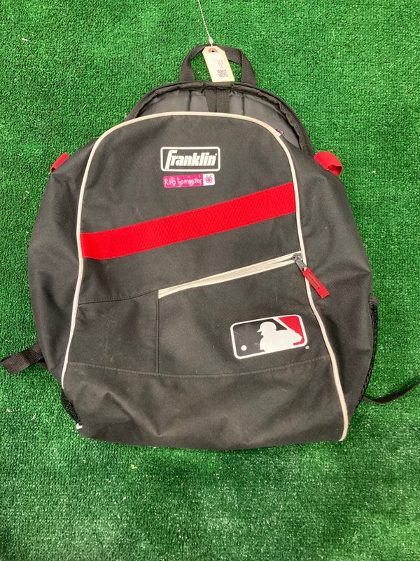 Franklin Sports MLB Batpack Bag - Youth Baseball, Softball and Teeball Bag  - Black/Red 