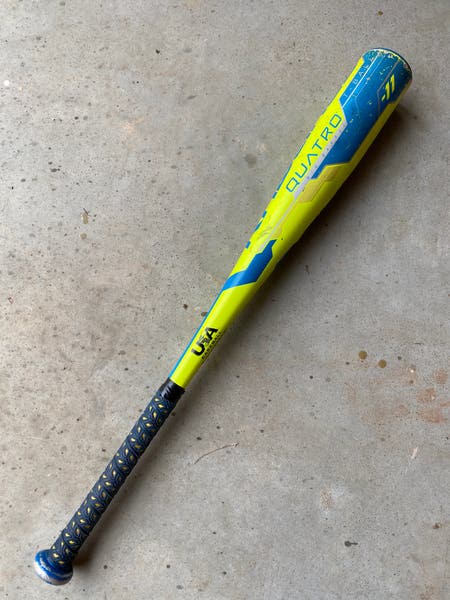 Rawlings Quatro バット USA規格 イエロー/ブルー USA 2018 Rawlings Quatro Glowstick Composite 19 oz 29