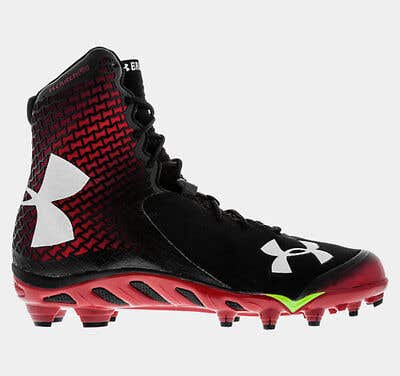 Under Armour Men's Spine Brawler Mid Red Football Cleats 1246128 NEW