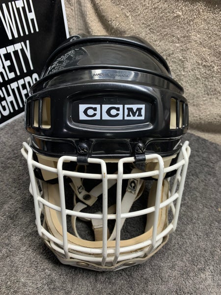 VINTAGE HT2 CCM HOCKEY HELMET 7-5/8 RARE GOALIE CAGE!!