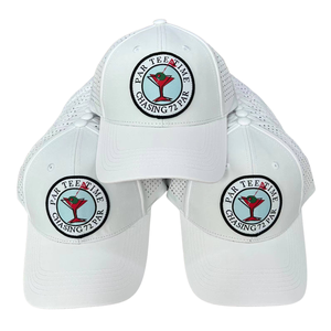 NEW Golf Hat White PAR-TEE-TIME By: CHASING72/PAR