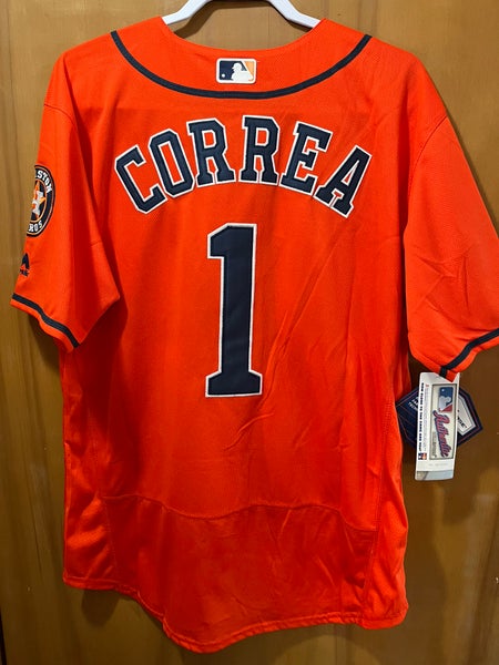 Houston Astros #1 Carlos Correa 2017 World Series Champions Flex Base MLB  Jersey Size 40