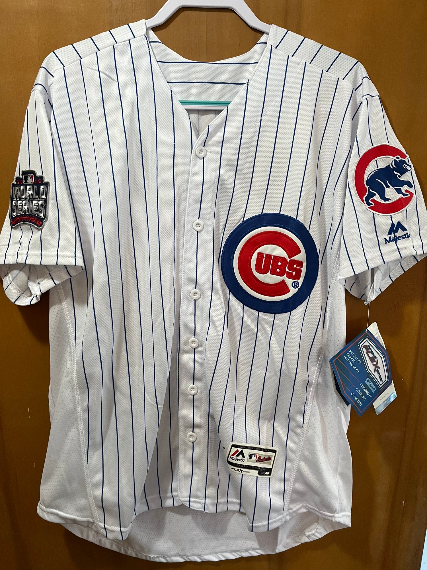 Men's Majestic Chicago Cubs #44 Anthony Rizzo White 2016 World Series  Champions Flexbase Authentic Collection MLB