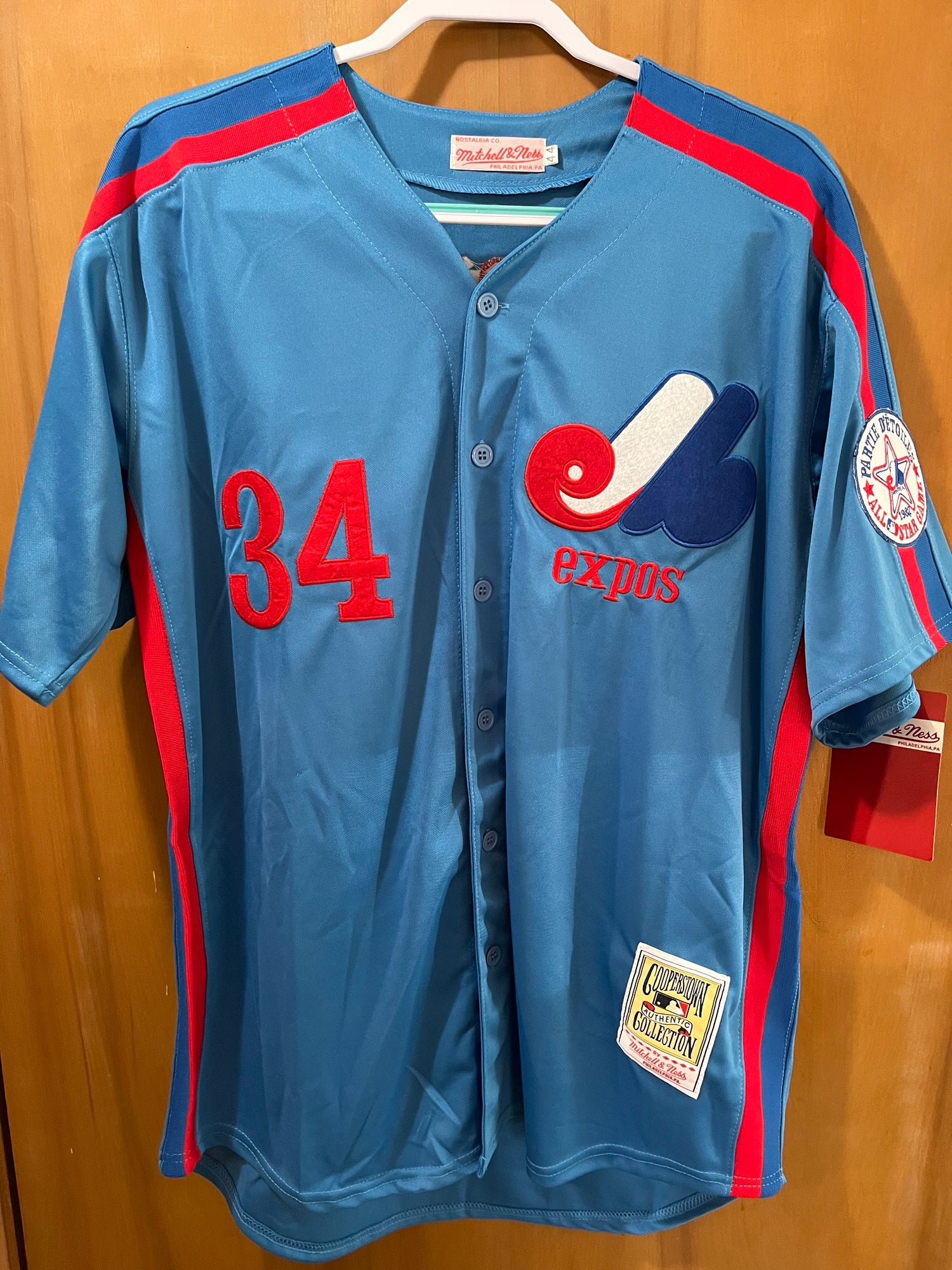 Pete Rose, Size Large (Men's) Blue Montreal Expos Throwback