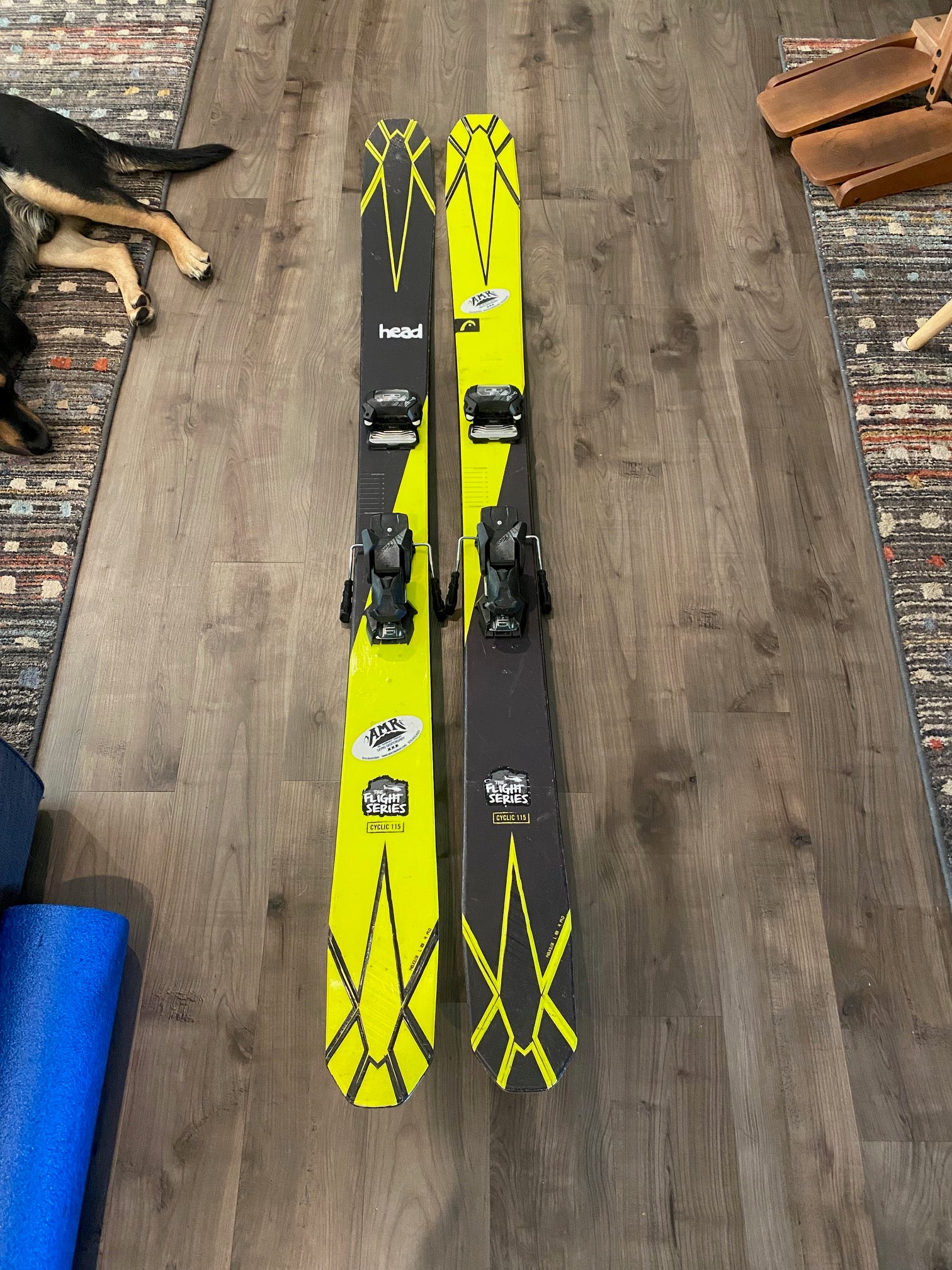 Used Men's 2019 HEAD 181 cm Cyclic 115 Powder Skis With Tyrolia