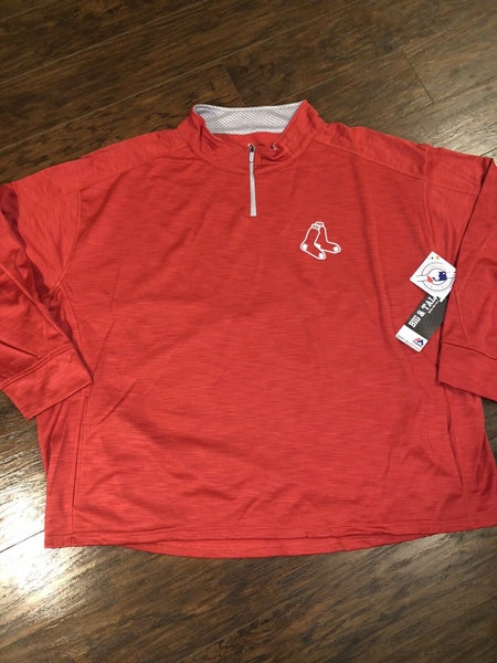 NWT mens 4X majestic boston red sox 1/4 zip fleece pullover MLB