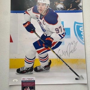 Connor McDavid Edmonton Oilers Signed 16'' x 20'' Photo - JSA Certification