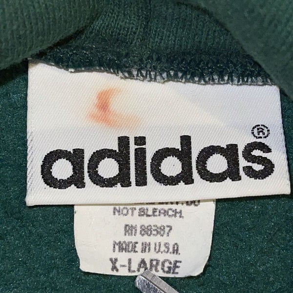 Green Vintage Adidas Hoodie L