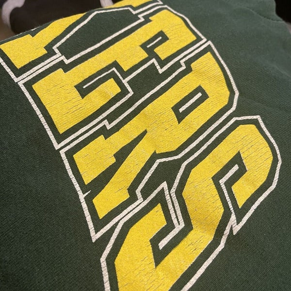 Fabric Vintage Green Bay Packers Sweatshirt Sz XL Black NFL Football Team Logo Sweater