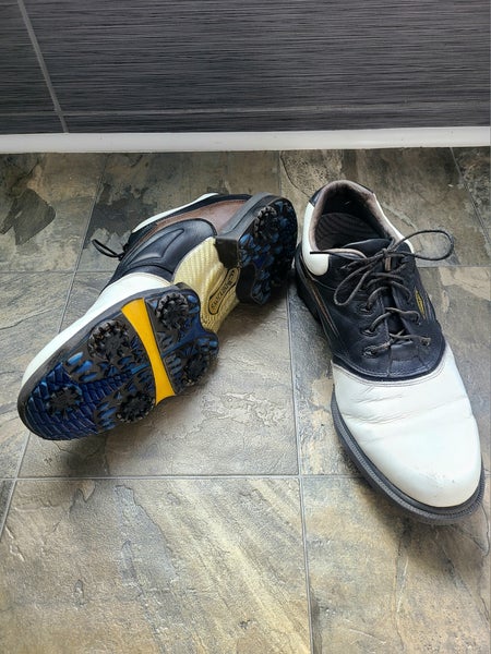 Used Footjoy Dryjoys Mens Opti-flex Golf Shoes Black White and Brown Size 10M 53452