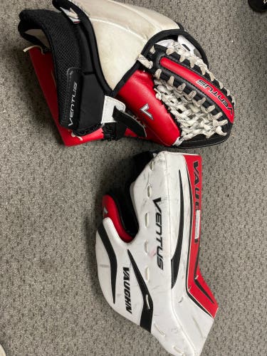 Used Vaughn Ventus Regular Goalie Blocker & Glove