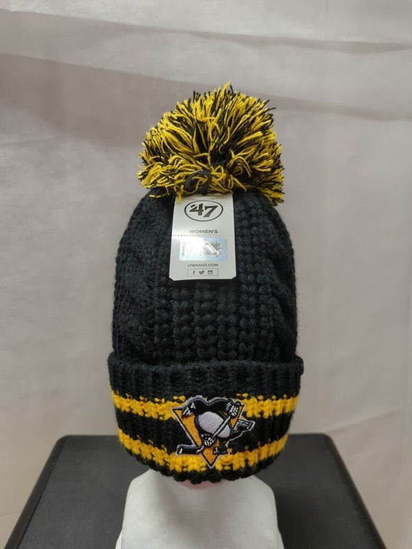 Women's '47 White Pittsburgh Steelers Kendall Knit Beanie with Pom