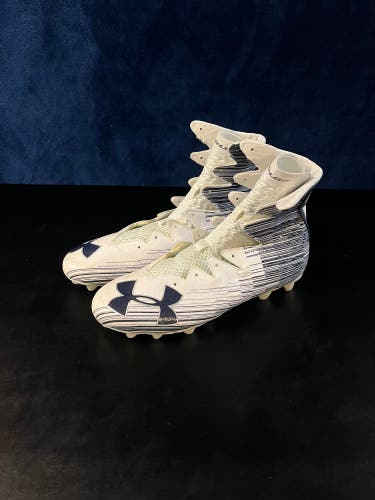 White/Navy Under Armour Highlight Lacrosse Cleats Size 11.5