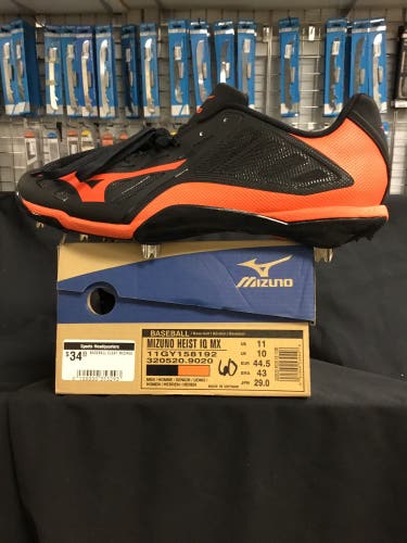 Mizuno Heist IQ MX metal baseball cleats sz 11