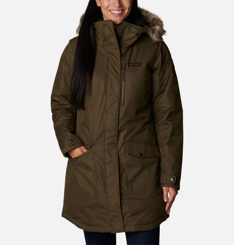 NWT Columbia Women's Suttle Mountain Long Insulated Coat Olive Green Size Small