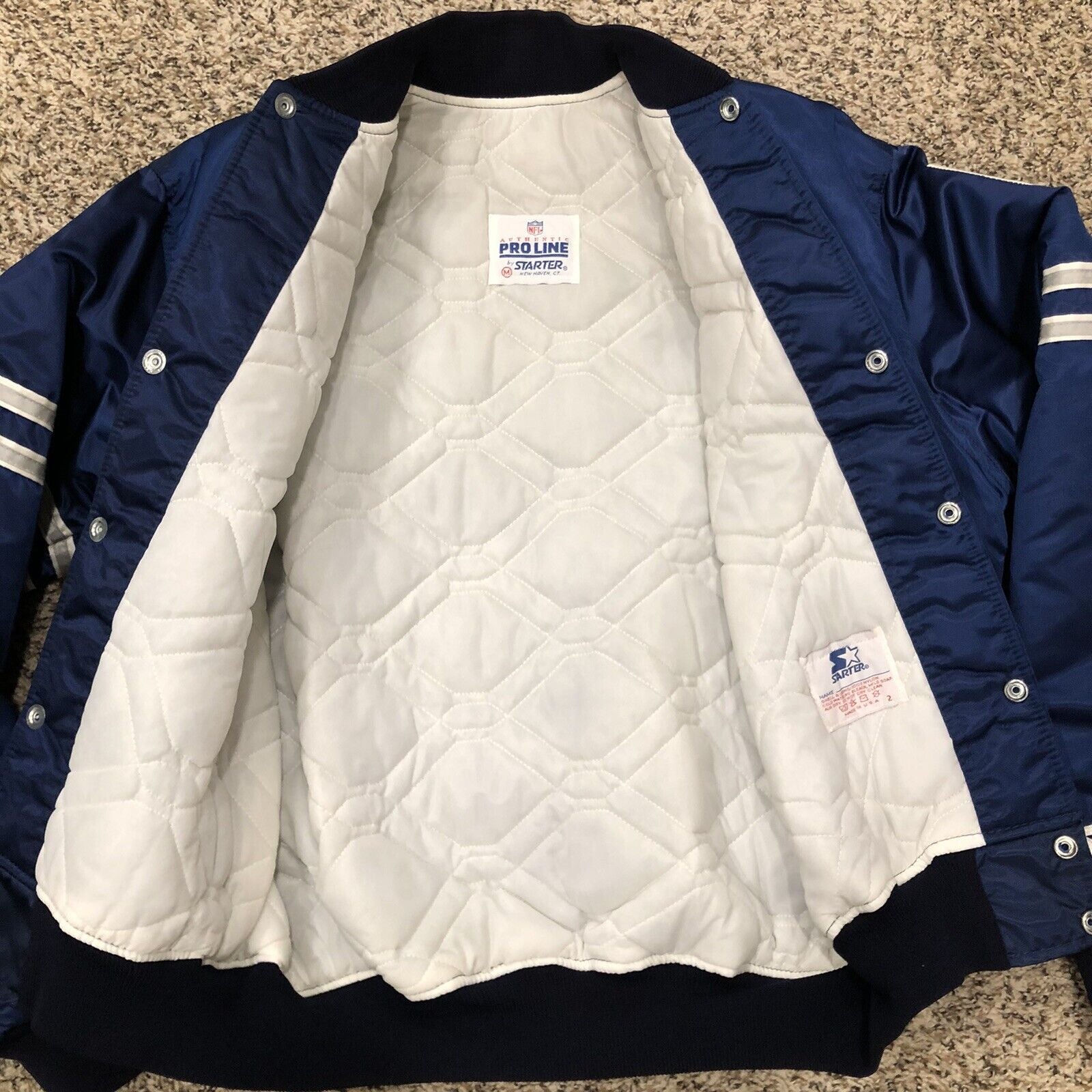 as-is* Retro Nfl Dallas Cowboys Satin Button Up Jacket