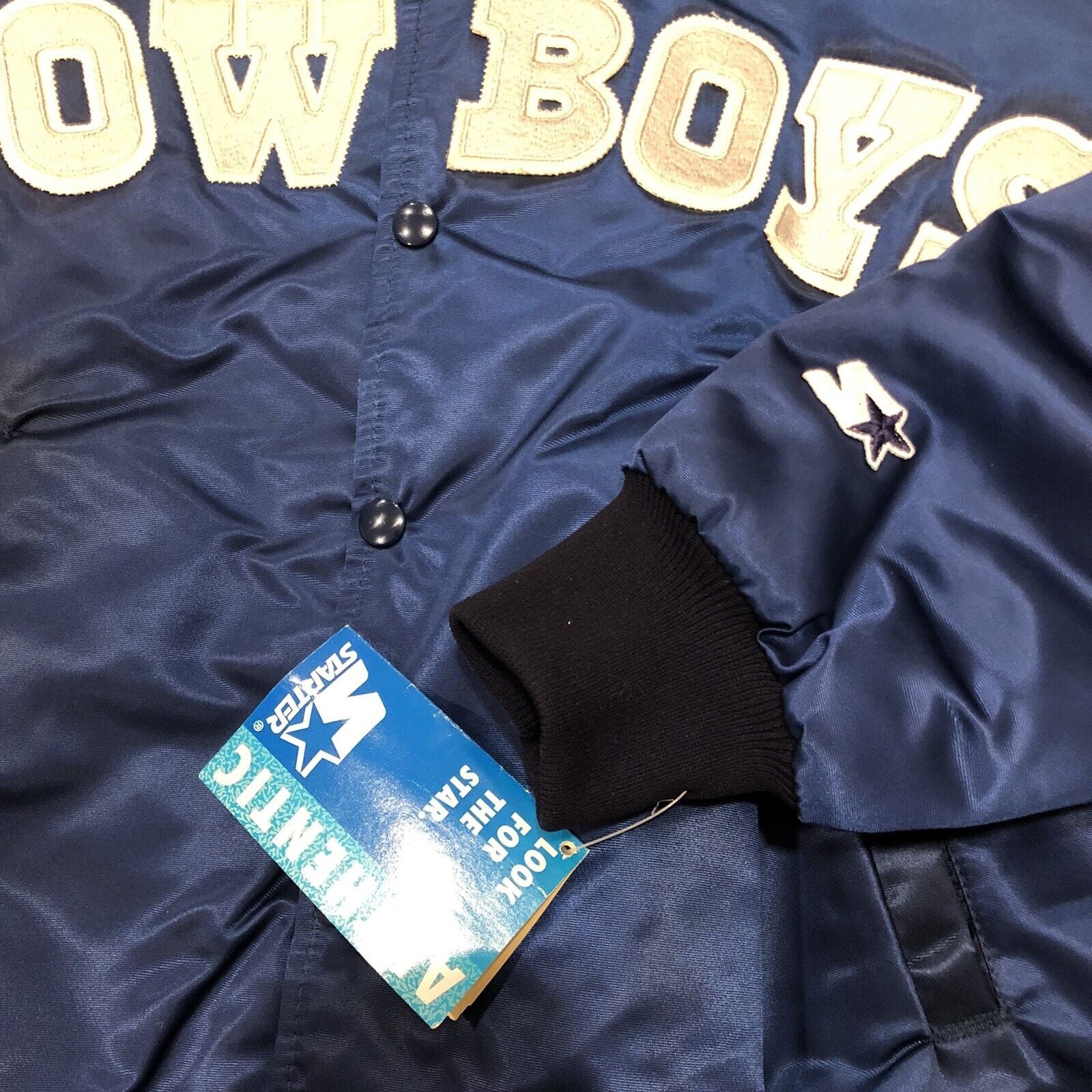 AS-IS* RETRO NFL DALLAS COWBOYS SATIN BUTTON UP JACKET