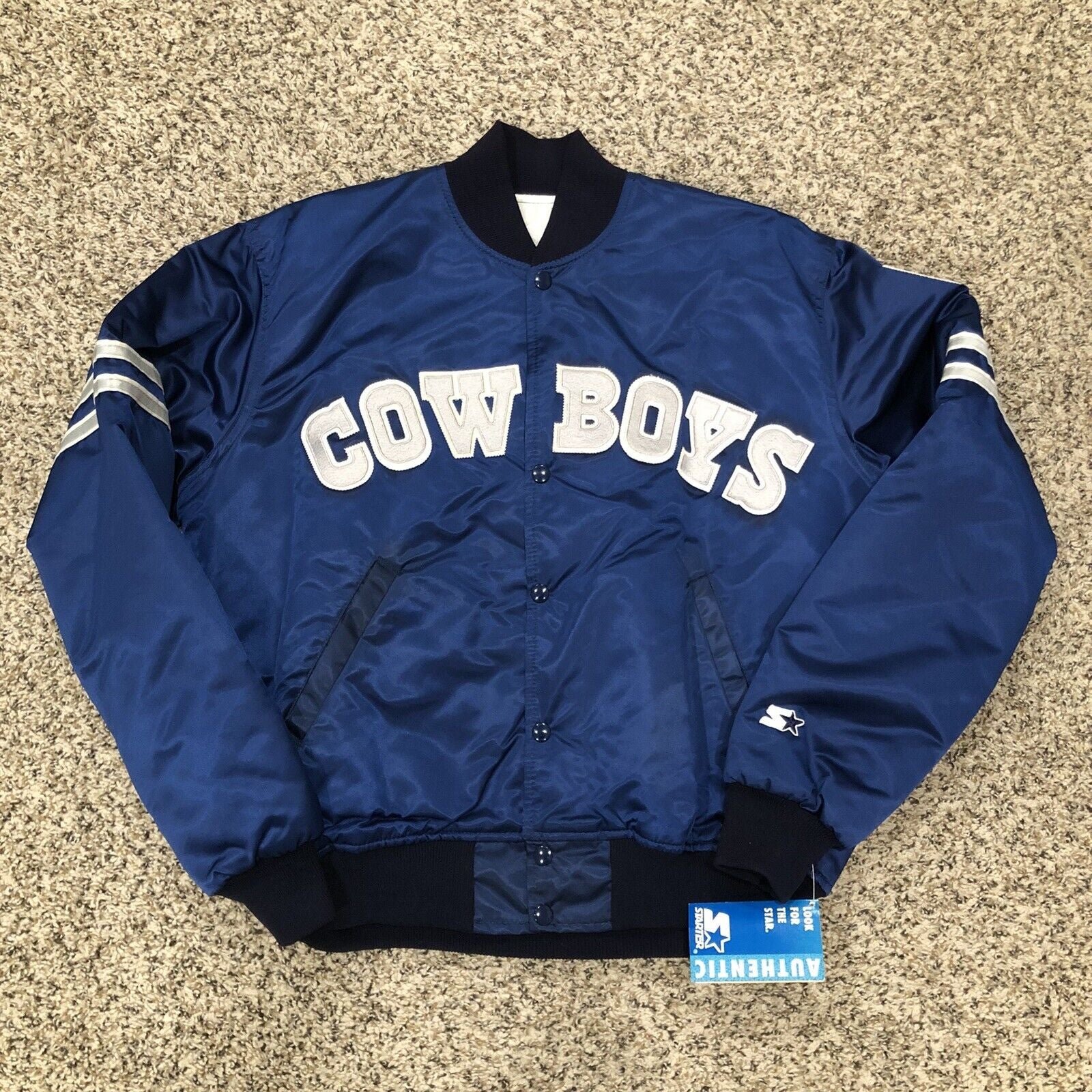 Vintage STARTER NFL Dallas Cowboys 80’s 90’s Satin Jacket Size Large