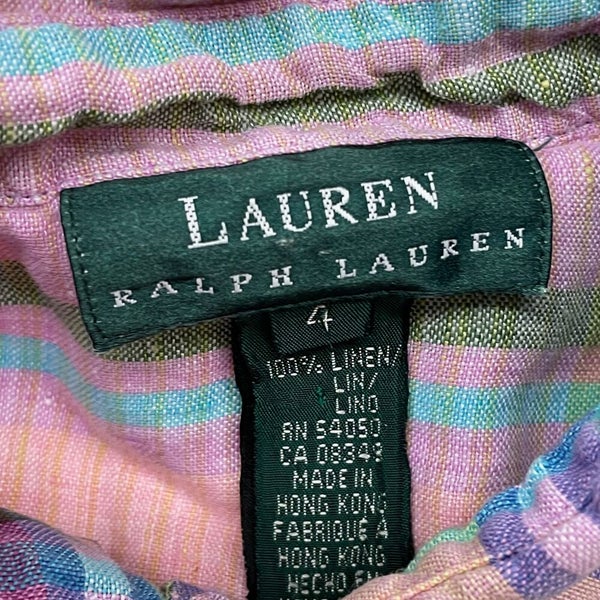 Lauren Ralph Lauren Shirt Women 4 Button Down Plaid Colorful Work LRL USA |  SidelineSwap