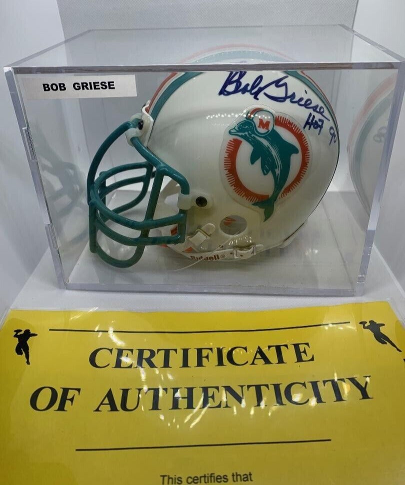 *BOB  GRIESE*SIGNED*AUTOGRAPHED*MIAMI*DOLPHINS*AUTHENTIC*MINI*HELMET*NFL*FOOTBALL