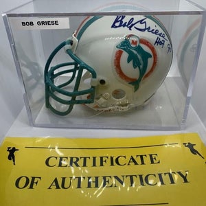 Bob Griese Signed Miami Dolphins Riddell NFL Mini Helmet COA Allen George Ent