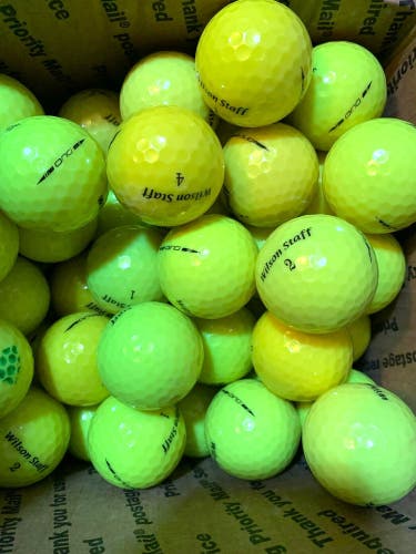 2 Dozen 24 Yellow Wilson Staff Duo AAAA-AAAAA Near Mint to Mint Used Golf Balls