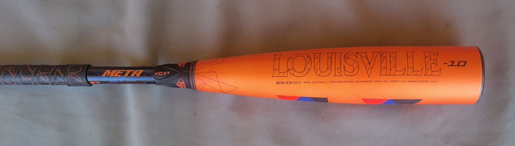 Used USSSA Certified 2022 Louisville Slugger Composite Meta Bat (-10) 18 oz 28"