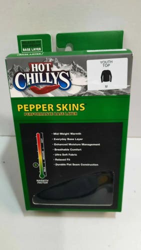 Hot Chillys Pepper Skins Performance Base Layers Size Youth Medium Black Shirt W