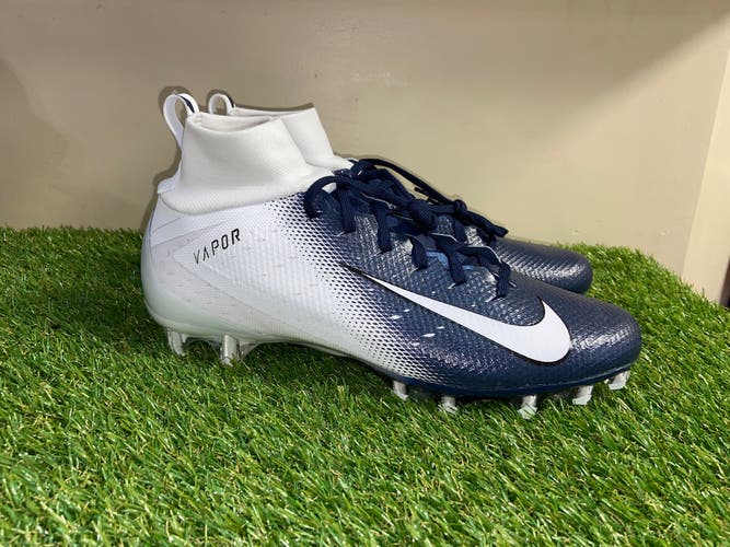 Nike Vapor Untouchable Pro TD 3 White Navy Football Cleats AO3021-102 Men's 11.5