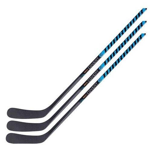 3 Warrior Covert Krypto hockey sticks 55 flex Intermediate grip W28 right RH ice