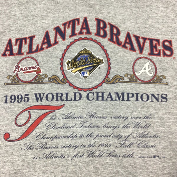 Vintage 1995 World champions Atlanta Braves MLB Crewneck sweatshirt. Made  in the USA. XL
