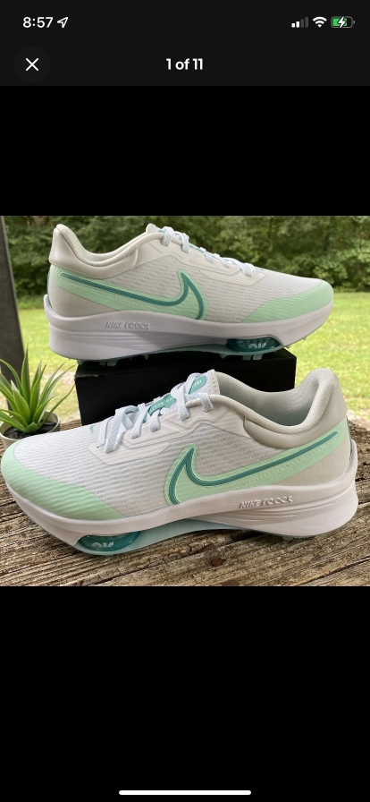 Nike Air Zoom Infinity Tour Next% White Mint Golf Shoes Mens Size 8.5 Wide
