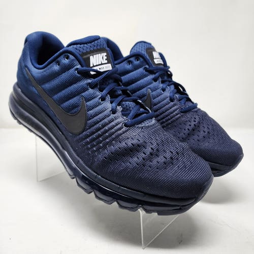 Nike Running Shoes Mens 10.5 Air Max 2017 Binary Blue Low Knit Sneakers Swoosh